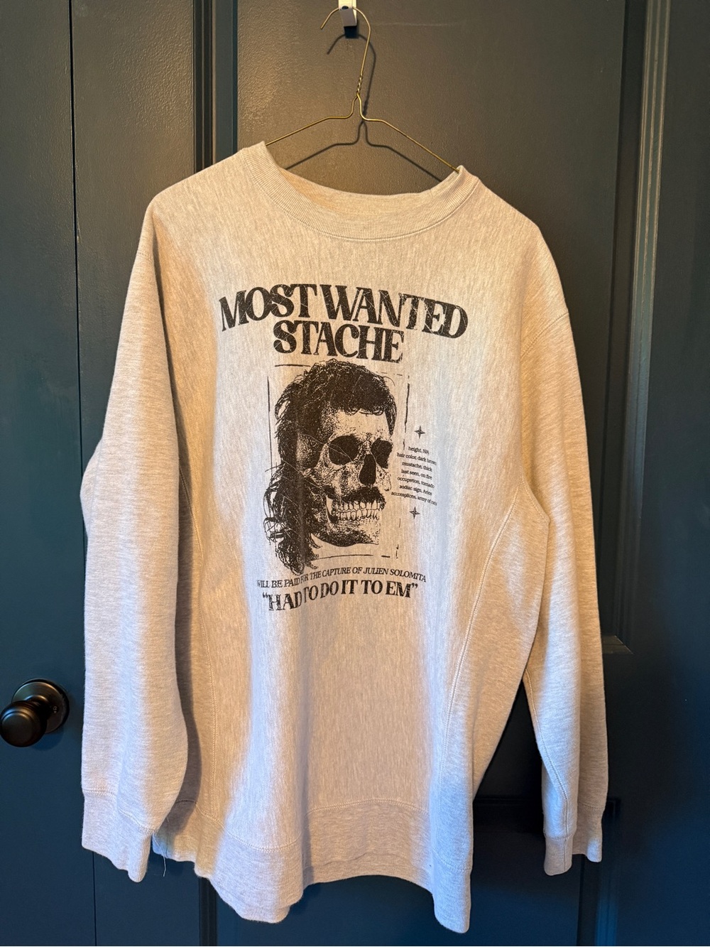 Julien Solomita Merch - Most Wanted Stache Graphic Sweatshirt
